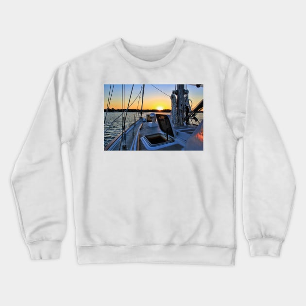 Sunset at Dividing Creek Crewneck Sweatshirt by tgass